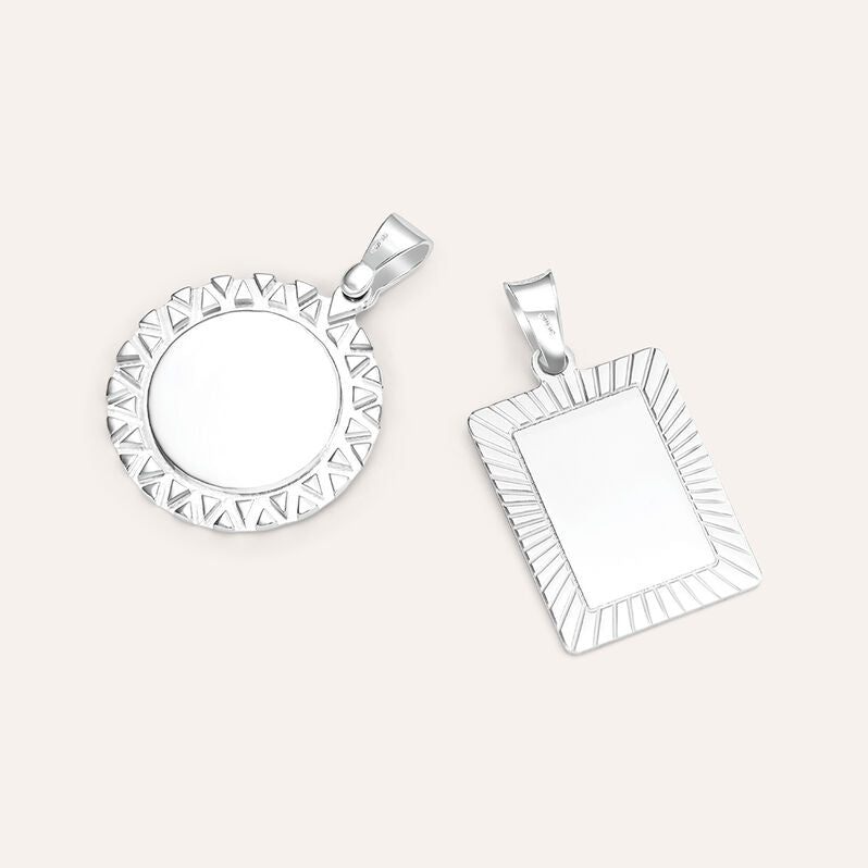 Pendente cerchio Love Beats in argento rodiato