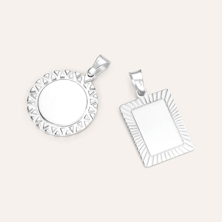 Pendente cerchio Love Beats in argento rodiato