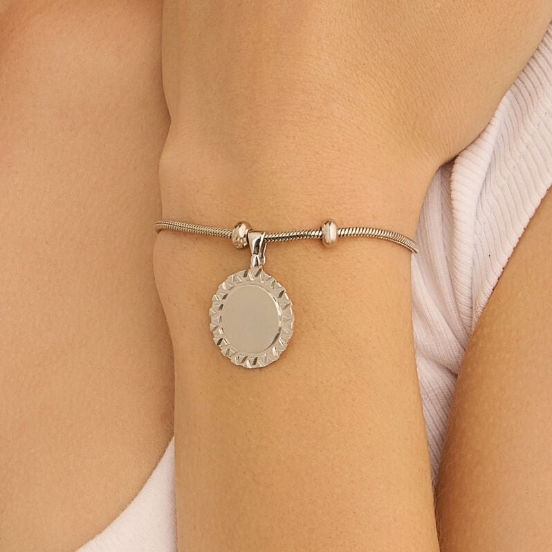 Pendente cerchio Love Beats in argento rodiato