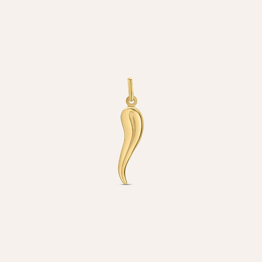 Pendente corno portafortuna Poème in oro giallo 9 kt, 2 cm