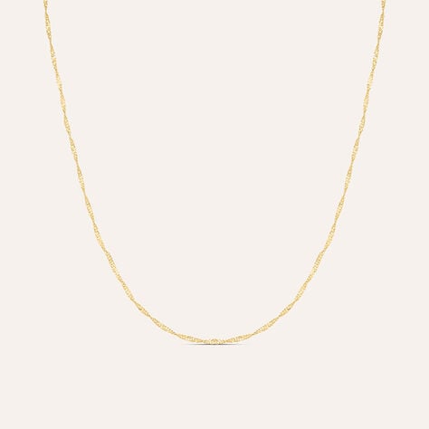 Catenina Singapore Poème in oro bicolore 9 kt, 45 cm