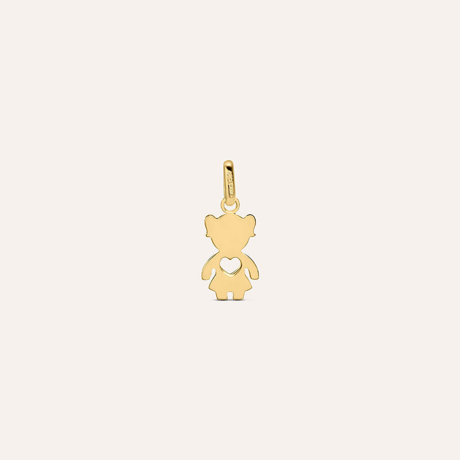 Pendente bimba Poème in oro giallo 9 kt