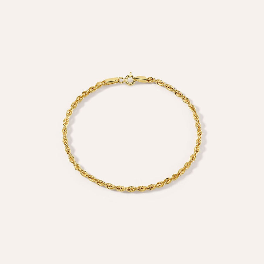 Bracciale catena corda Colette in oro giallo 9 kt, 18 cm