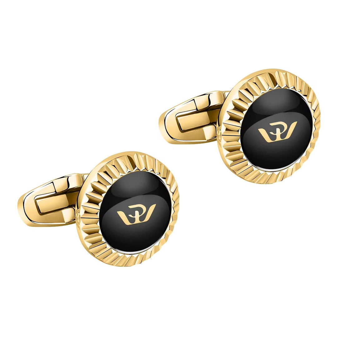 Gemelli Philip Watch J Uomo Acciaio Dorato e Smalto Nero