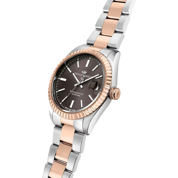 Orologio Philip Watch Caribe Urban Uomo Bicolore Marrone 39 mm