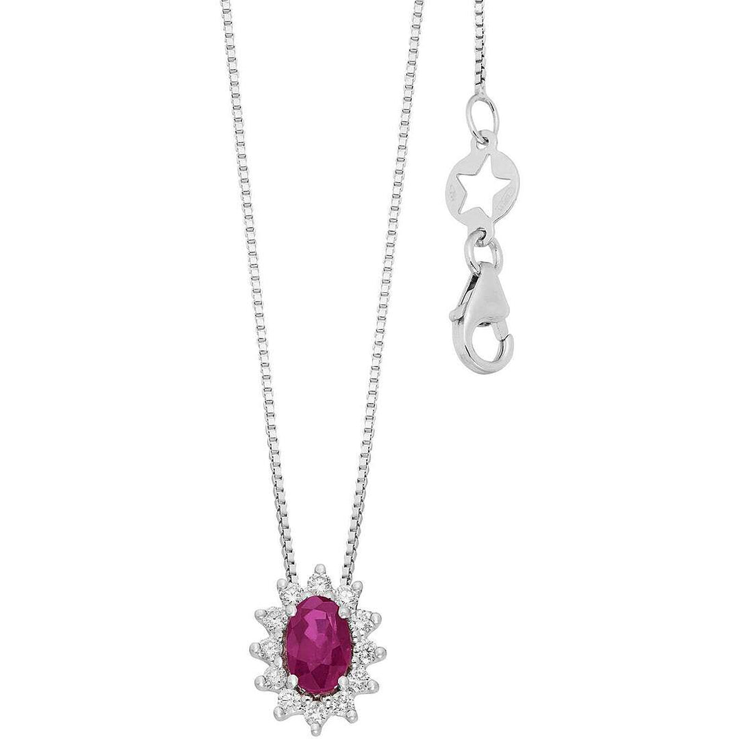 Collana Comete Regina in Oro Bianco 18 kt con Rubino e Diamanti