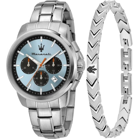 Orologio Maserati Successo Cronografo Azzurro con Bracciale Iconic  Special Box