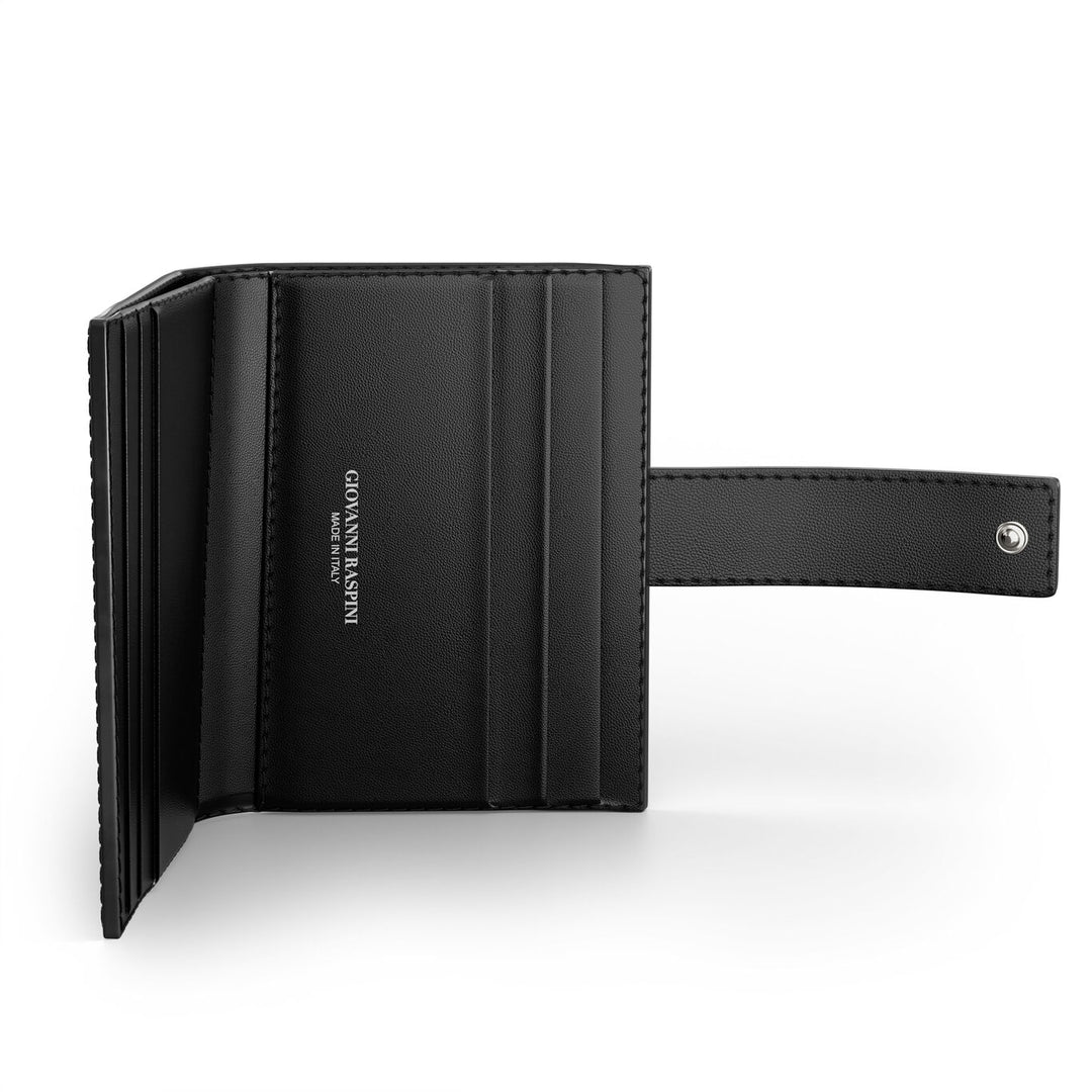 Portafoglio Portacarte Pelle Croco Nera