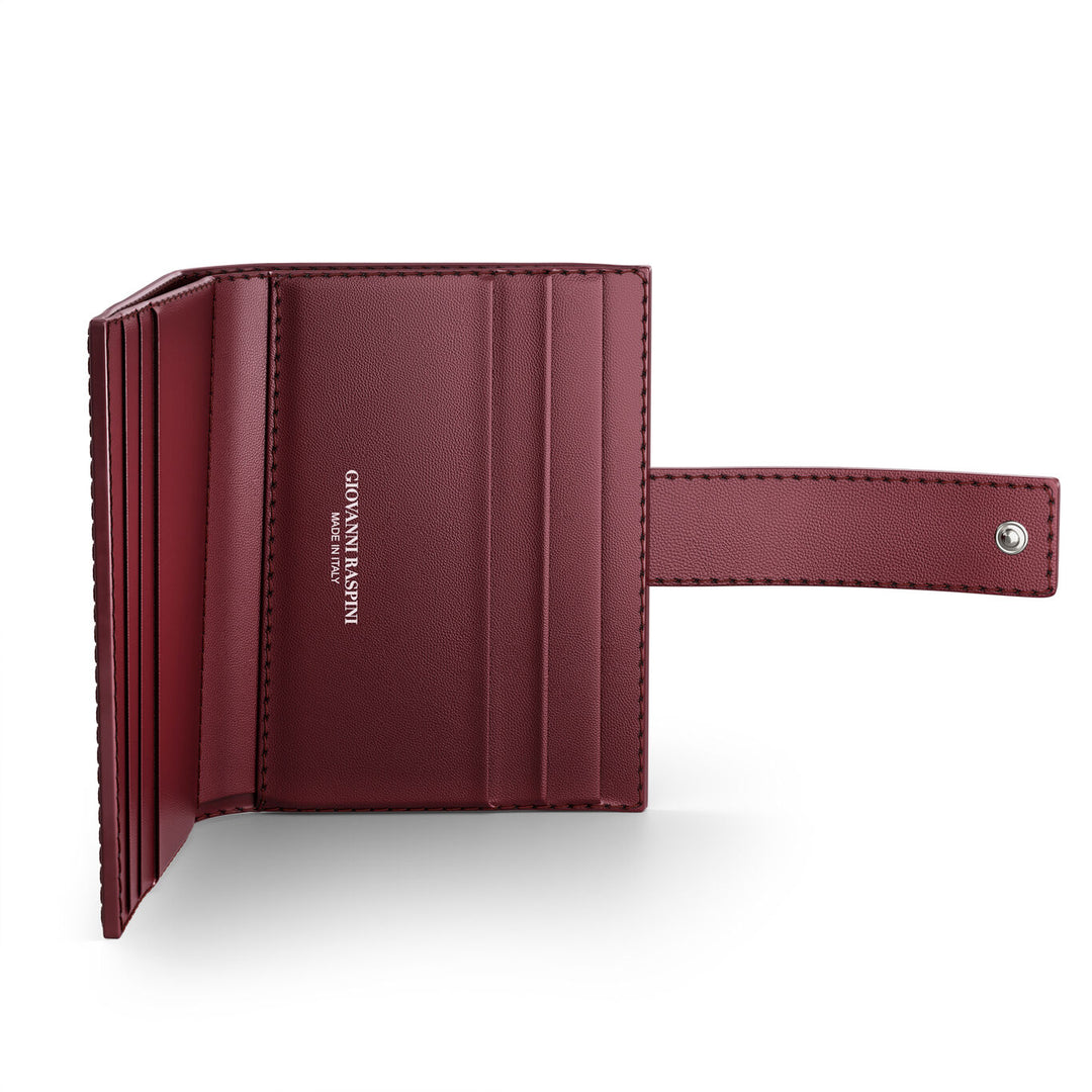 Portafoglio Portacarte Pelle Croco Borgogna