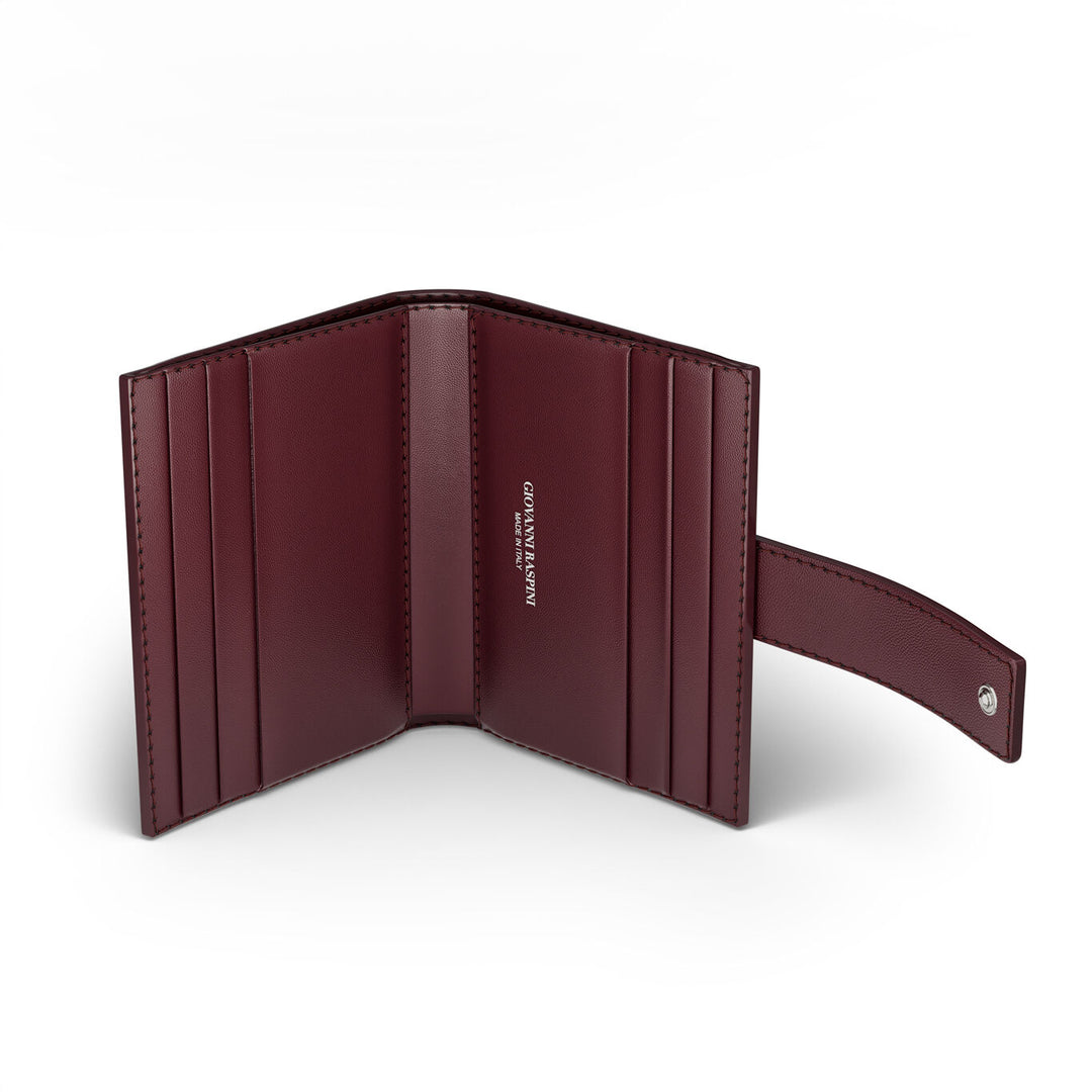 Portafoglio Portacarte Pelle Croco Borgogna