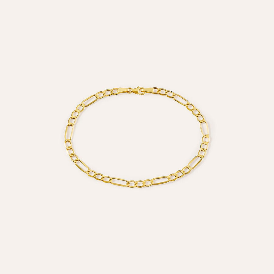 Bracciale catena alternata Colette in oro giallo 9 kt, 18 cm