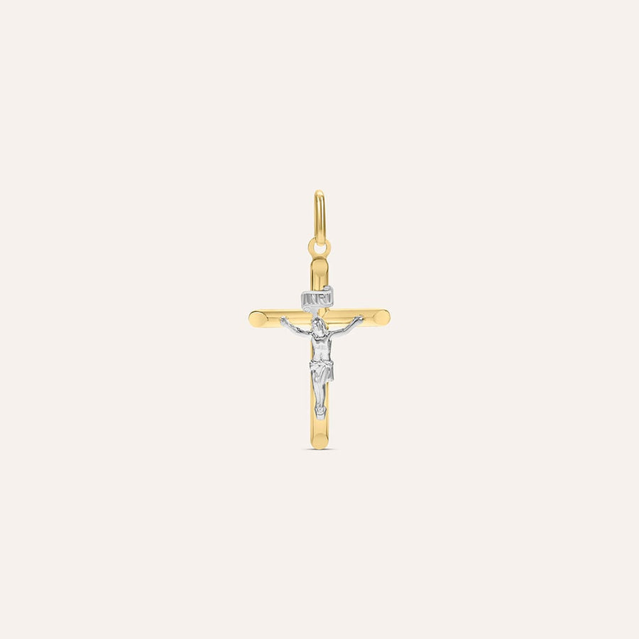 Pendente croce Holy in oro bicolore 9 kt