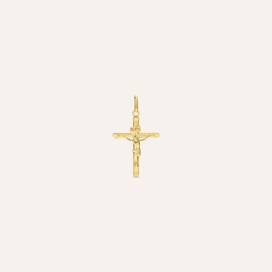 Pendente croce Holy in oro giallo 9 kt, 2,5 cm