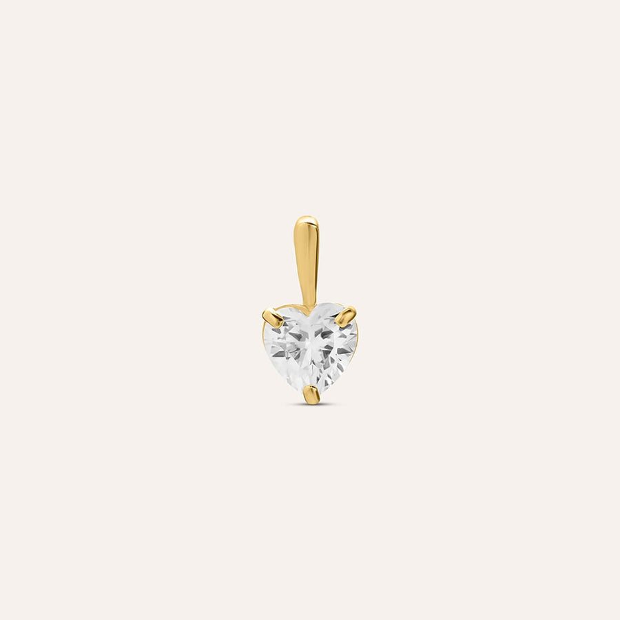 Pendente punto luce cuore Poème in oro giallo 9 kt con zircone