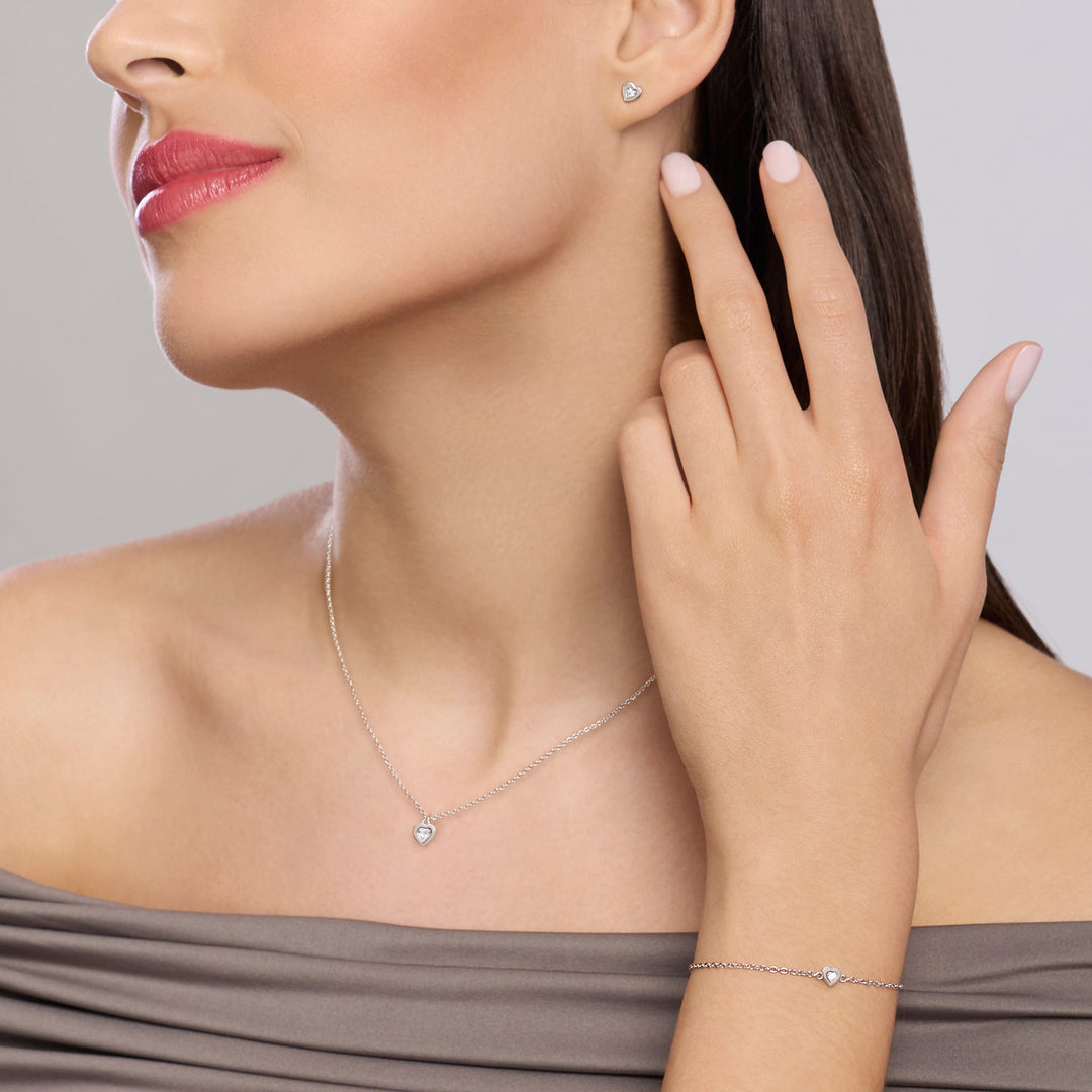 Girocollo MY DIAMOND con cuore e diamante lab-grown