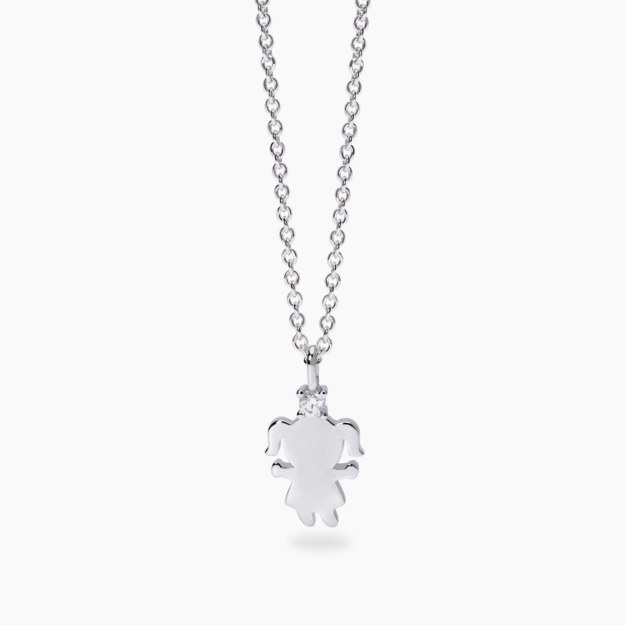Girocollo MY DIAMOND con ciondolo bimba e diamante lab-grown