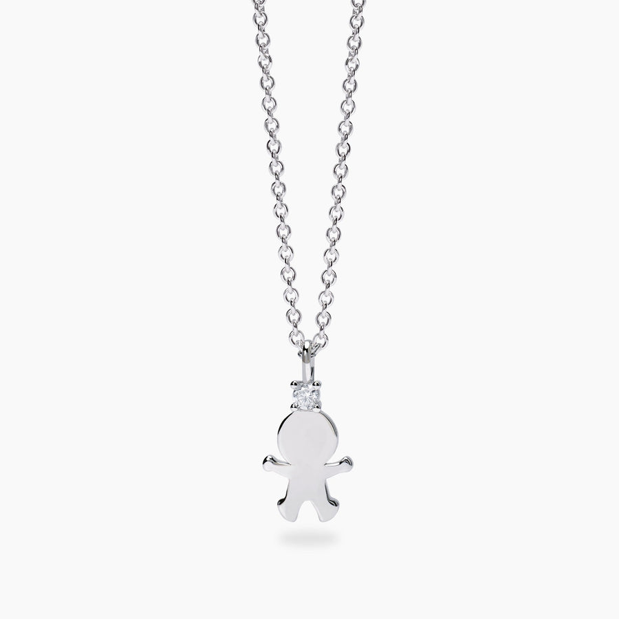 Girocollo MY DIAMOND con ciondolo bimbo e diamante lab-grown