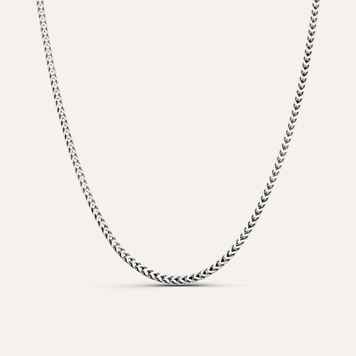 Catena groumette Gentleman in argento rodiato, 50 cm