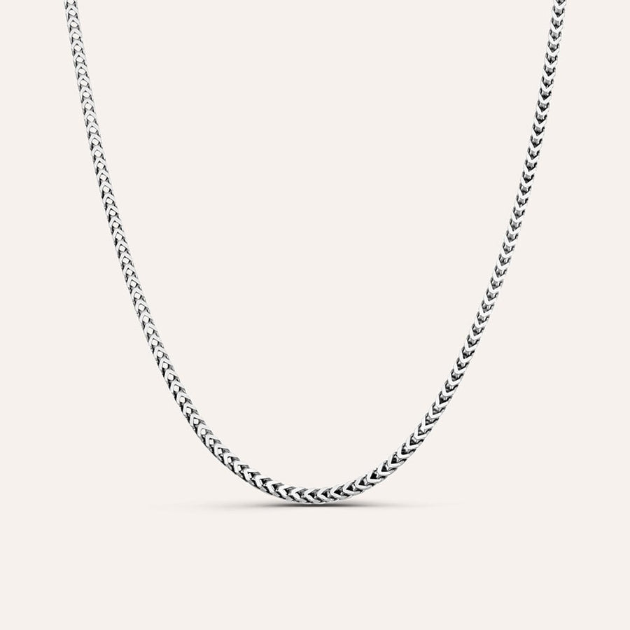 Catena groumette Gentleman in argento rodiato, 50 cm