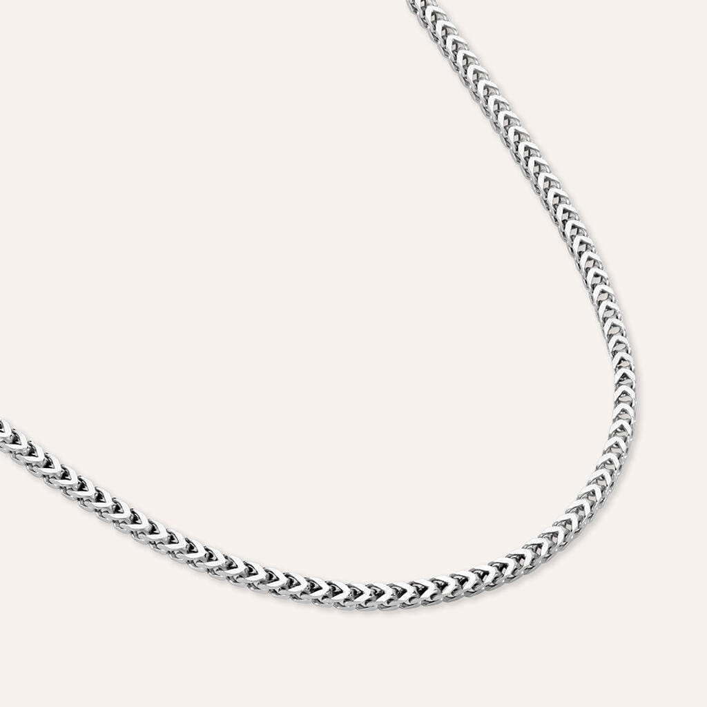 Catena groumette Gentleman in argento rodiato, 50 cm