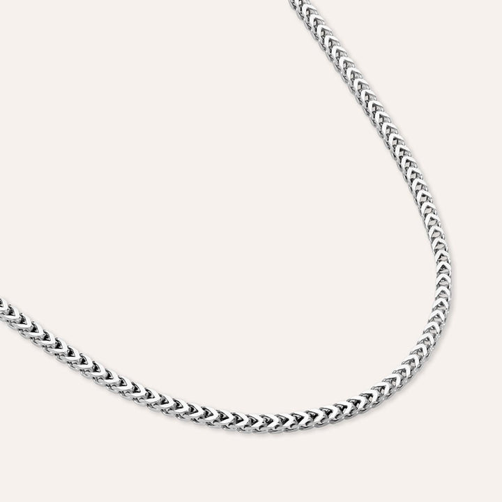 Catena groumette Gentleman in argento rodiato, 50 cm