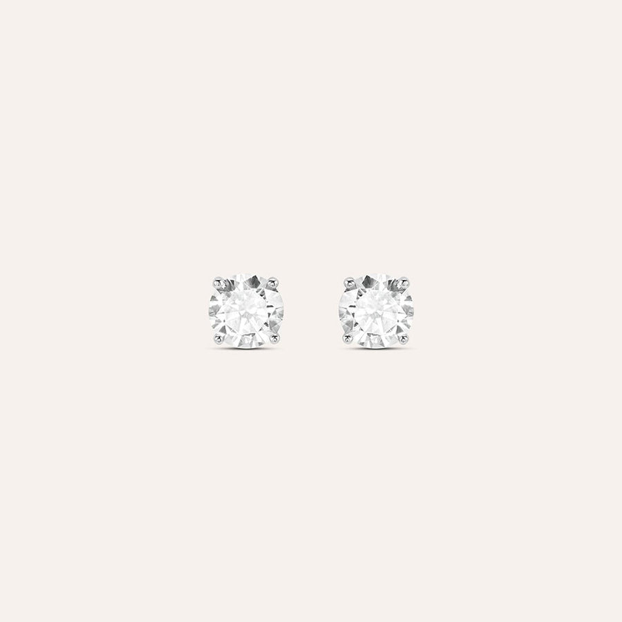 Orecchini punto luce Silver Elegance in argento con zircone 6 mm