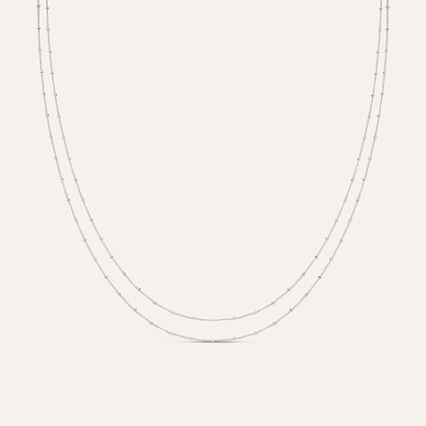Collana doppio filo Silver Collection in argento rodiato