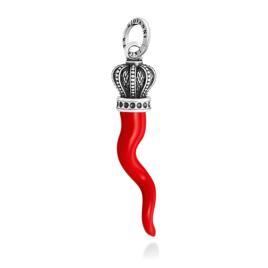 charm corno rosso corona