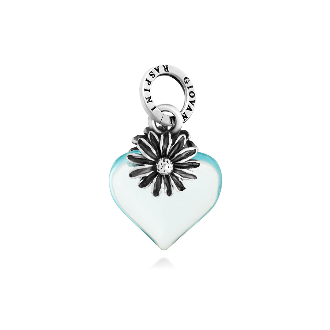 charm cuore margherita azzurro