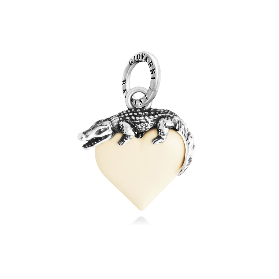 charm cuore coccodrillo avorio