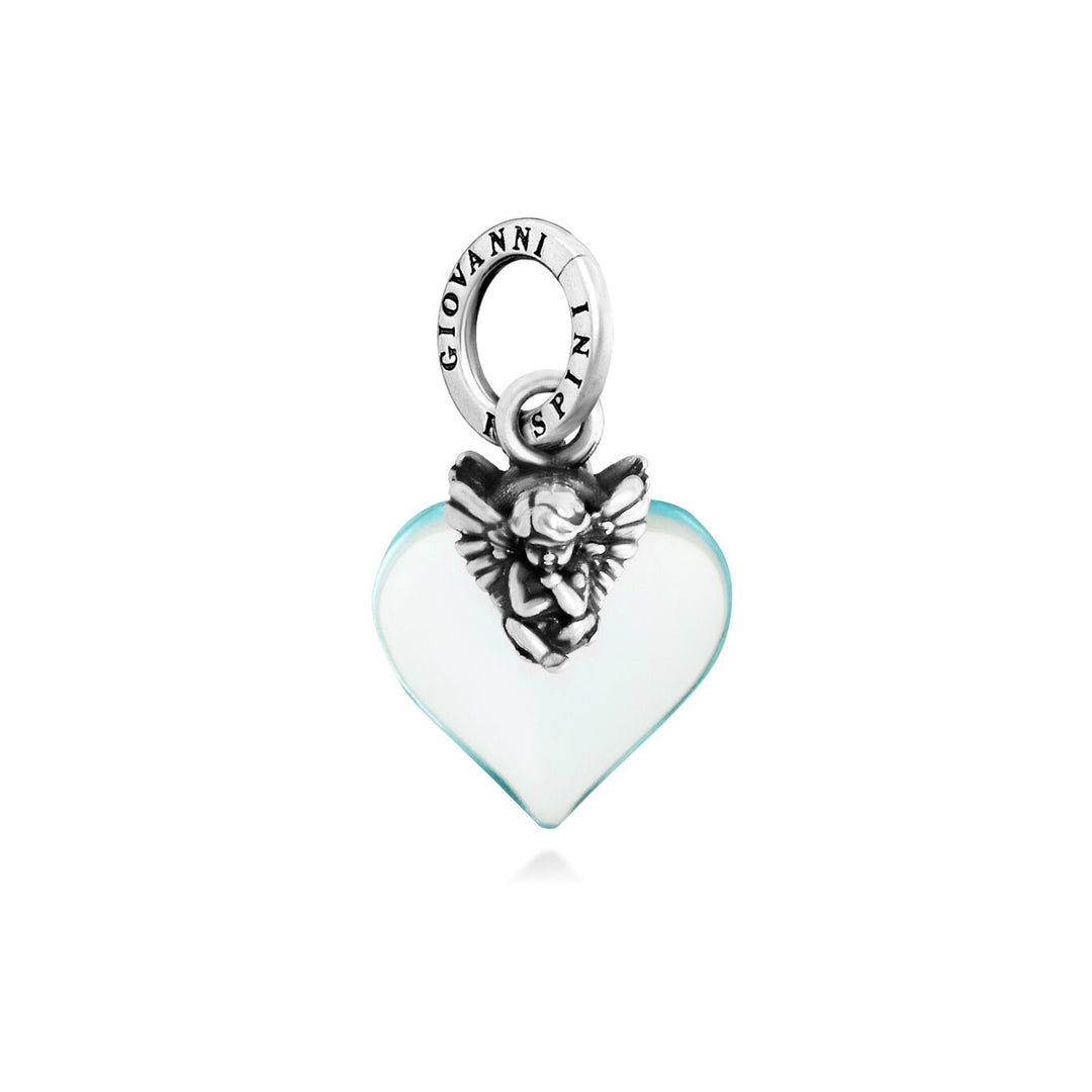 charm cuore angelo azzurro