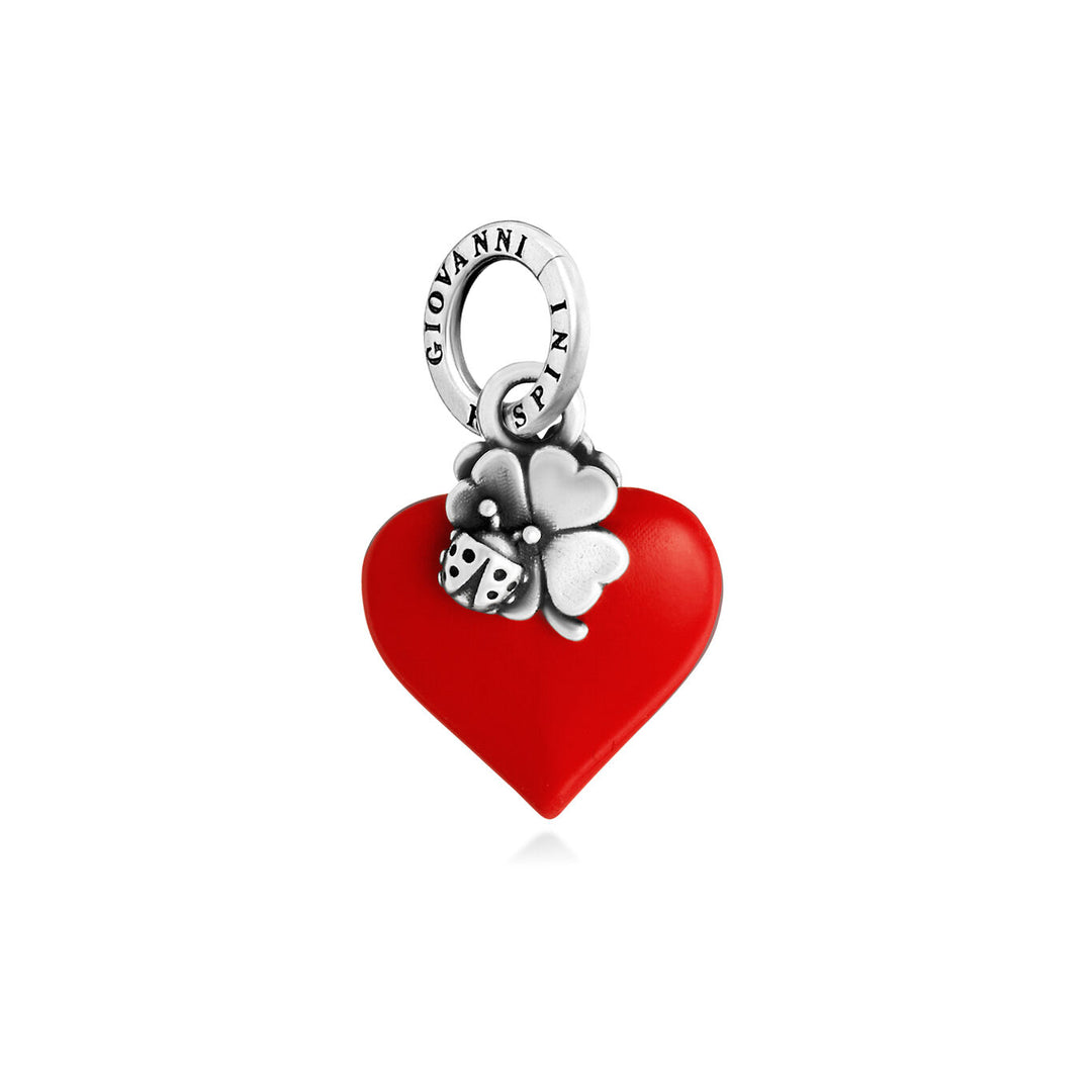 charm cuore lucky rosso