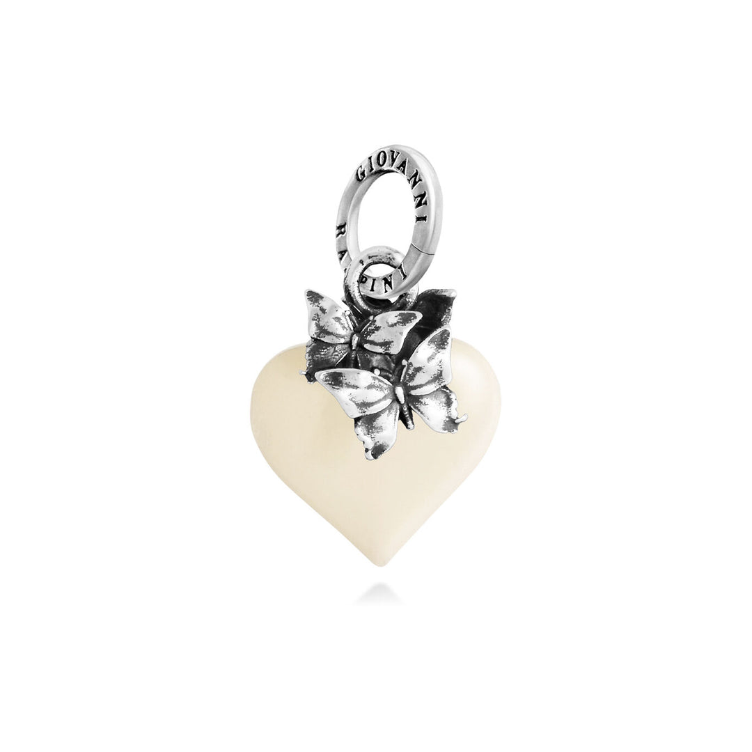charm cuore farfalle avorio