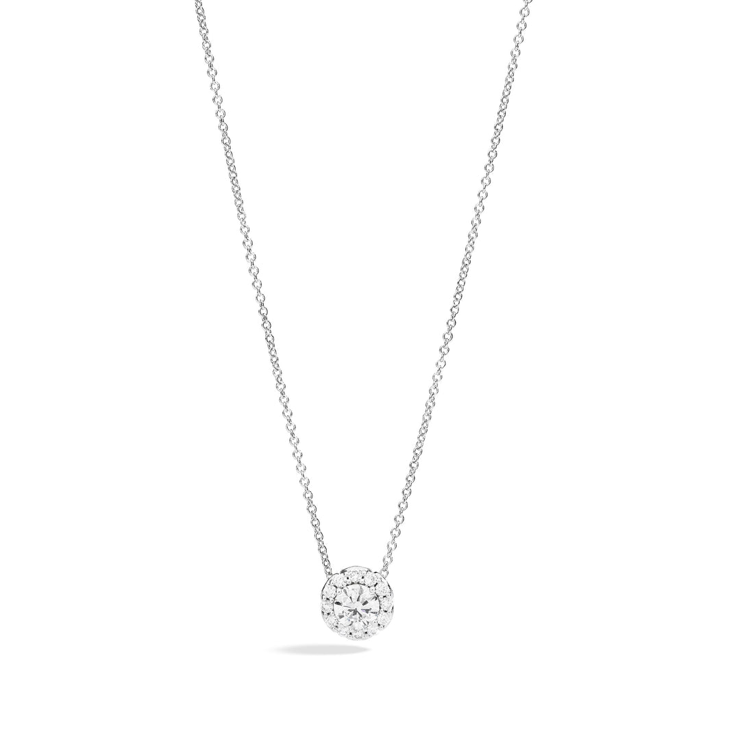 Collana Recarlo Anniversary Halo Oro Bianco Diamanti 0,13 ct