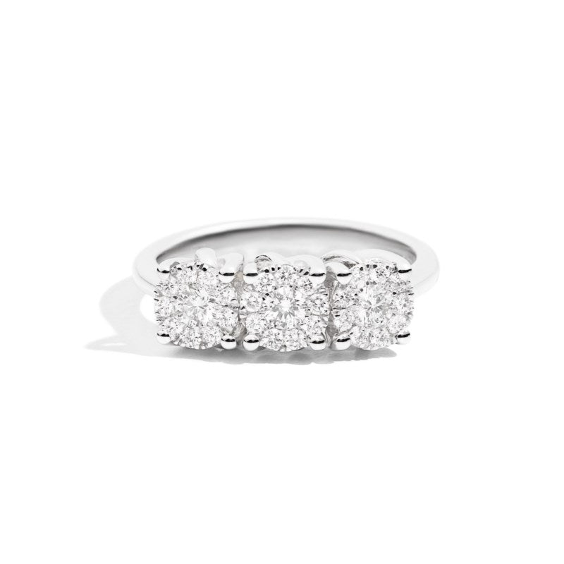 Anello Recarlo Nodo d’Amore Trilogy in Oro Bianco con Diamanti 0,15 ct