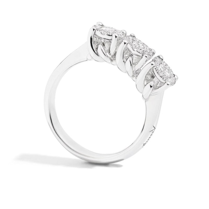 Anello Recarlo Nodo d’Amore Trilogy in Oro Bianco con Diamanti 0,15 ct