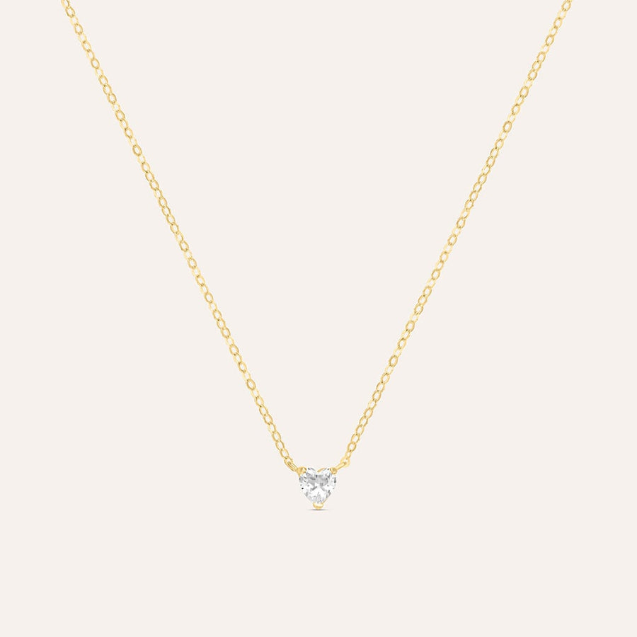 Collana cuore Claire in oro giallo 9 kt con zircone