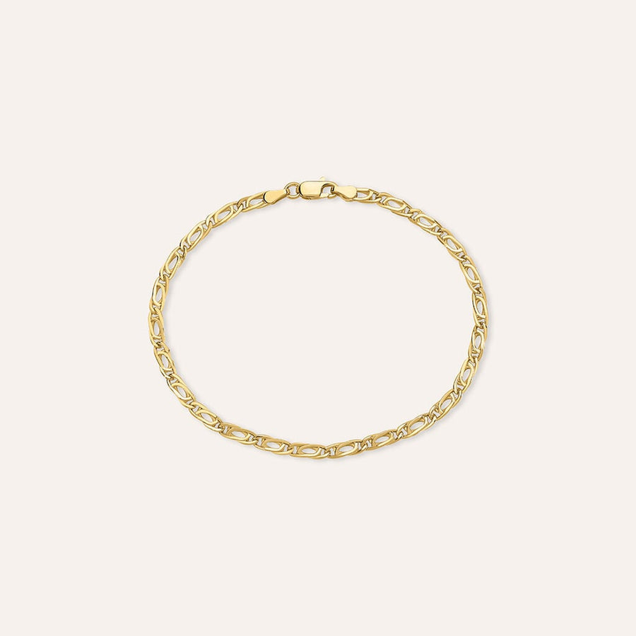 Bracciale occhio di pernice L'Homme Or in oro giallo 9 kt, 21 cm