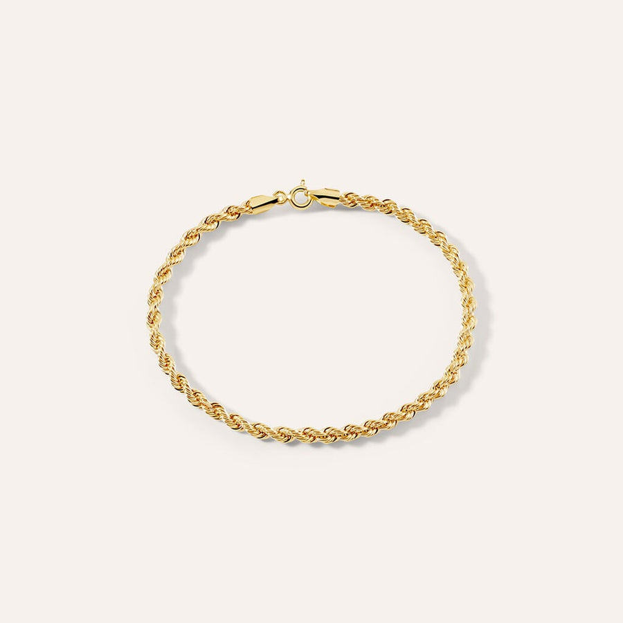Bracciale catena corda Colette in oro giallo 9 kt, 3,5 mm