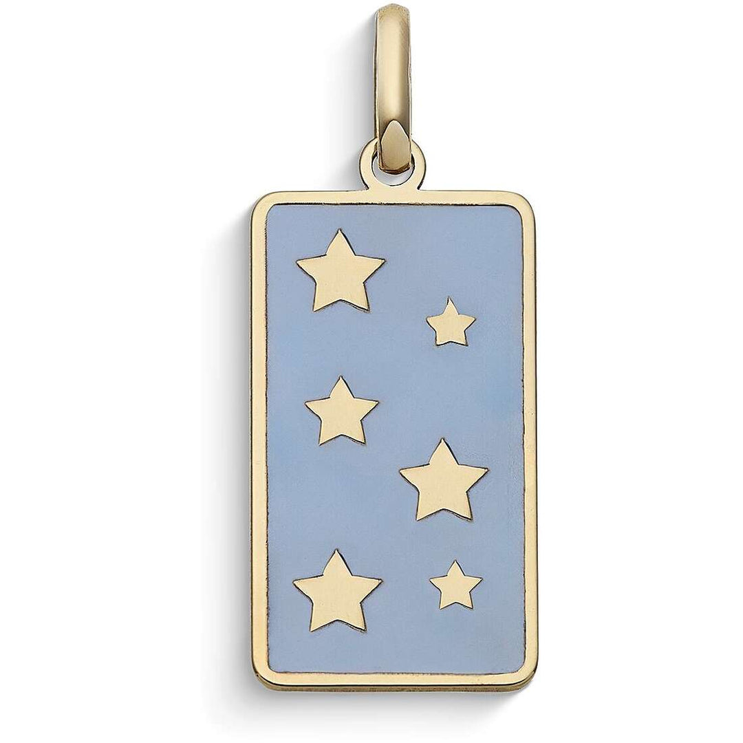 Charm Comete Stella Bag Stelle Portafortuna in Oro Giallo 9 kt e Smalto
