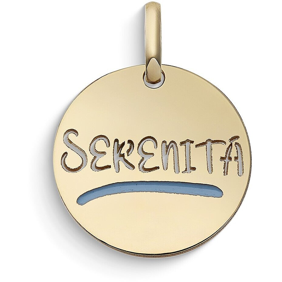 Charm Comete Stella Bag Serenità in Oro Giallo 9 kt e Smalto Azzurro