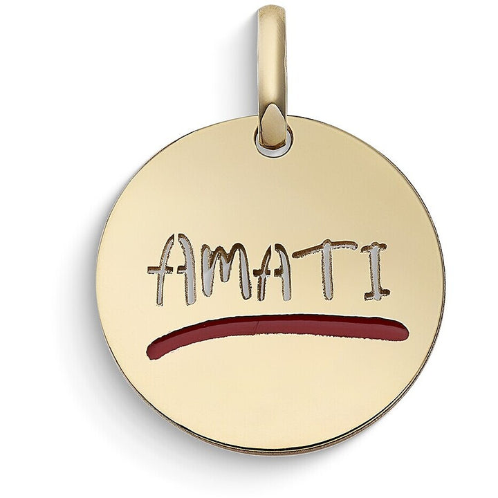 Charm Comete Stella Bag Amati in Oro Giallo 9 kt e Smalto Rosso