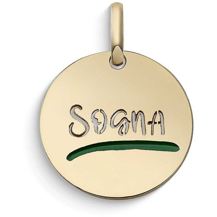 Charm Comete Stella Bag Sogna in Oro Giallo 9 kt e Smalto Verde