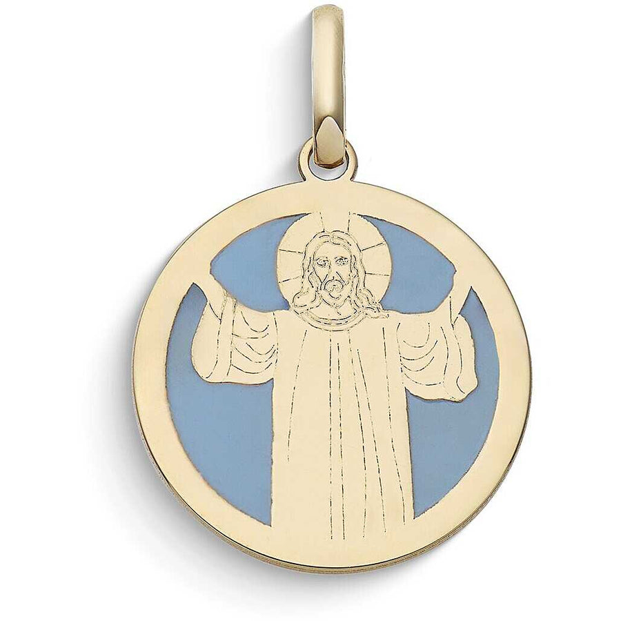 Ciondolo Comete Stella Bag in Oro Giallo 9 kt e Smalto con Gesù
