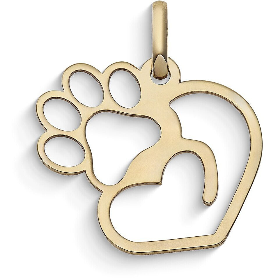 Charm Comete Stella Bag in Oro Giallo con Cuore e Zampa