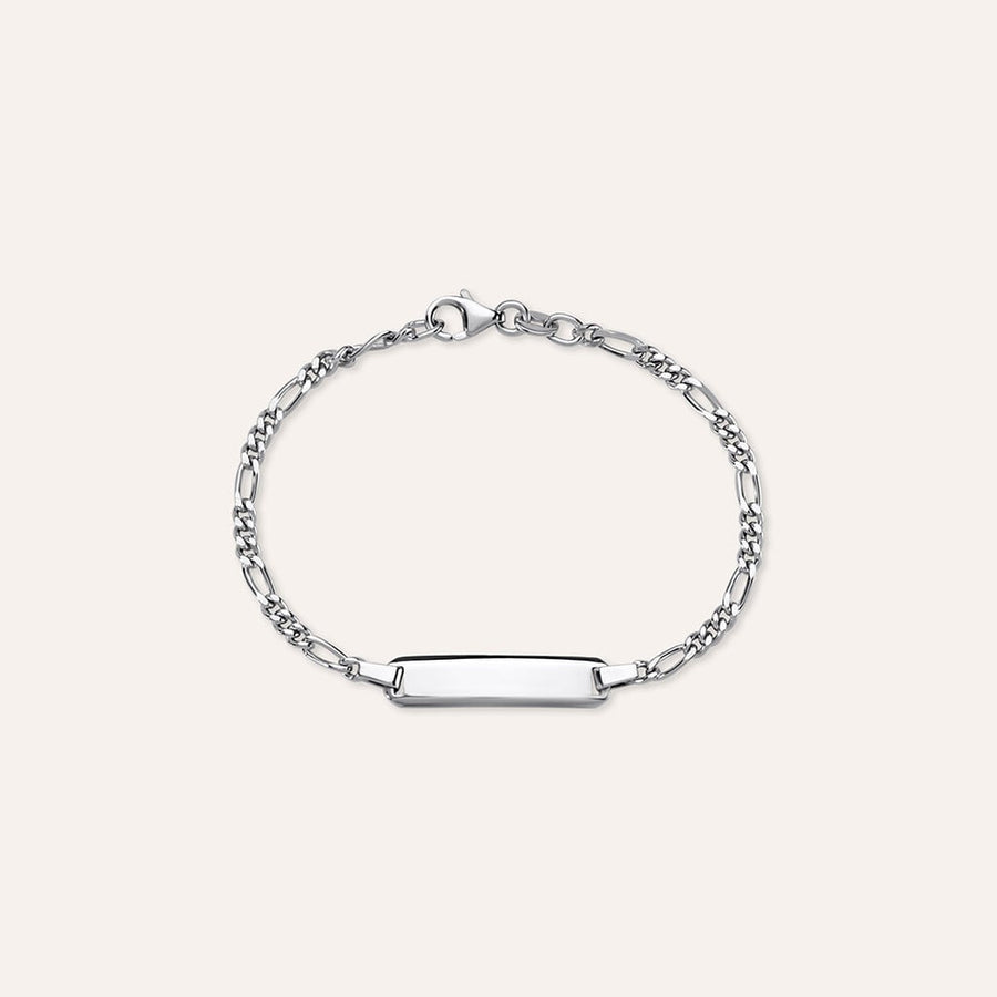 Bracciale con targhetta Silver Baby in argento rodiato