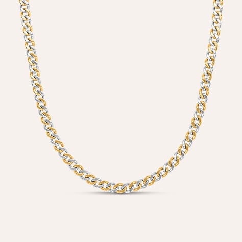 Collana groumette Man Code in acciaio bicolore, 55 cm
