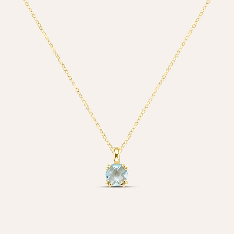 Collana punto luce Amélie in oro giallo 9 kt con topazio Sky Blue