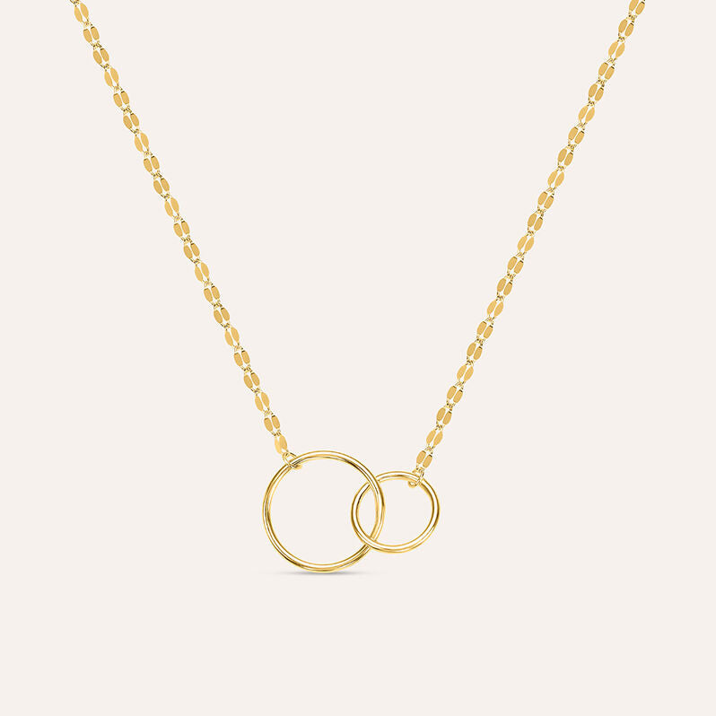 Collana forzatina battuta Beverly in oro giallo 9 kt, 42 cm