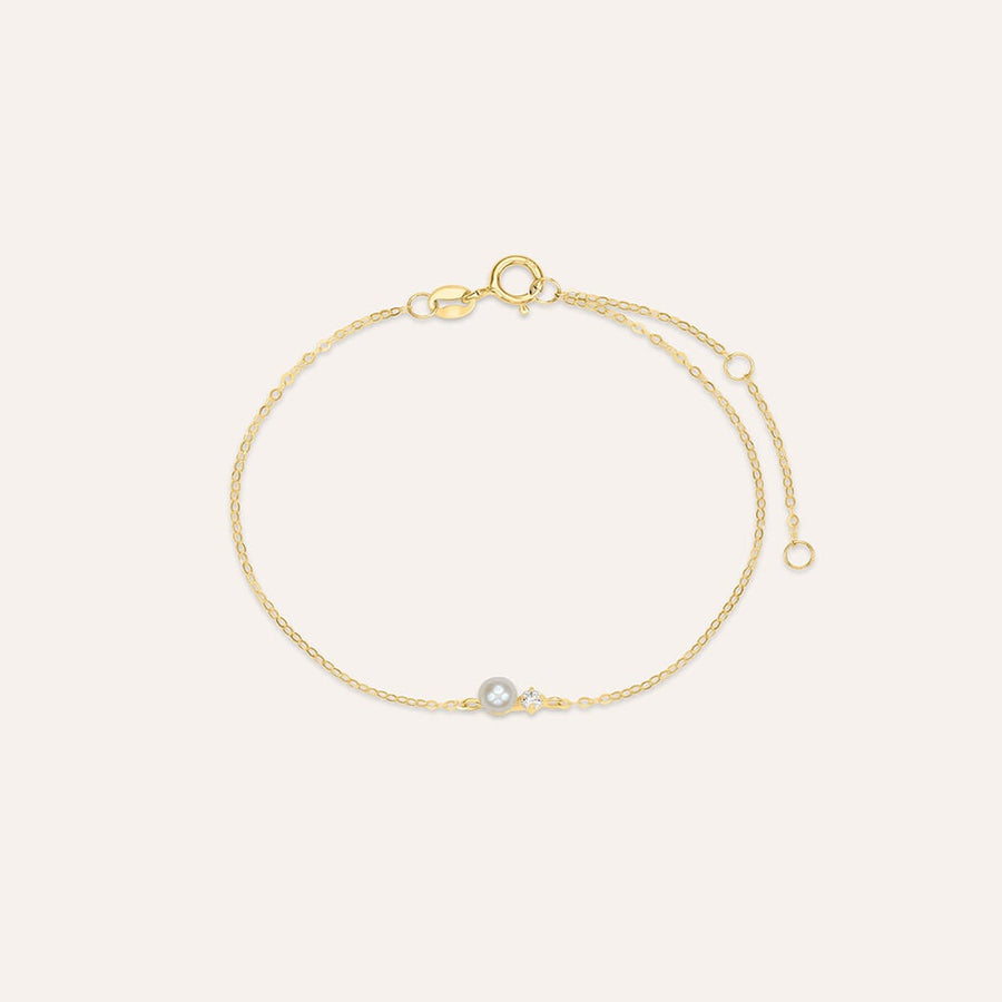 Bracciale Gabrielle in oro giallo 9 kt con perla e zirconi
